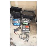Group of Automotive Batteries with Battery Charger and Cables