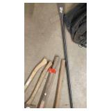 Lot of Sledge Hammers, Axes, Pickaxe, and Pry Bar