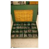 Metal Organizer Box with Assorted Bolts, Nuts, Washers and Hardware