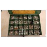 Metal Organizer Box with Assorted Bolts, Nuts, Washers and Hardware