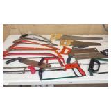 Collection of Hand Saws and Hacksaws Assorted Styles