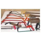 Collection of Hand Saws and Hacksaws Assorted Styles