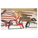 Collection of Hand Saws and Hacksaws Assorted Styles