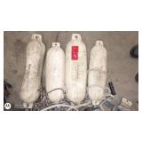 Marine Accessory Lot with 4 Boat Fenders, Winches, Ropes, and Hardware