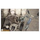 Marine Accessory Lot with 4 Boat Fenders, Winches, Ropes, and Hardware