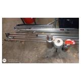 Group of Vintage Metal Thermoses and Telescoping Poles