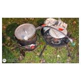 Outdoor Propane Deep Fryer Set with Pots, Baskets, and Utensils