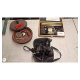 Binoculars, Winchester Gun Cleaning Kit, and Hunting Accessories Lot