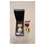 Vietnam Service Medal and Purple Heart Medal with Ribbons and Case