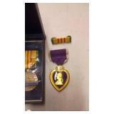 Vietnam Service Medal and Purple Heart Medal with Ribbons and Case