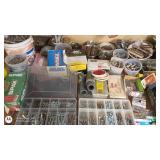 Large Mixed Lot of Fasteners, Screws, Nails, and Hardware Assortment