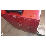 Red Metal Storage Cabinet with Double Doors