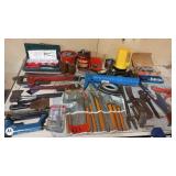 Mixed Hand Tool Lot with Wrenches, Hammers, and Hardware
