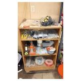 Garage Utility Lot with Hydraulic Bottle Jack, Fasteners, Safety Tape and Hardware
