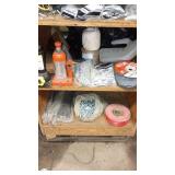Garage Utility Lot with Hydraulic Bottle Jack, Fasteners, Safety Tape and Hardware