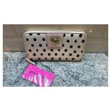 Betsey Johnson Zip Around Faux Turnlock Polka Dot Wallet