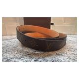 Louis Vuitton Monogram Leather Belt with Box, Size 110/44