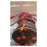 Louis Vuitton Monogram Cherry Speedy 25 Handbag with Red Patent Trim