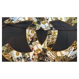 Chanel Paris Silk Scarf 34x33 Inches with Chain and Jewel Motif