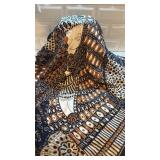 Vintage M. Maras Paris Silk Scarf with Abstract Woman Design, 26.5 in Square