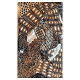 Vintage M. Maras Paris Silk Scarf with Abstract Woman Design, 26.5 in Square