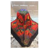 Hermes Paris Silk Scarf with Carousel Horse Design 33.5 x 33.5 Inches