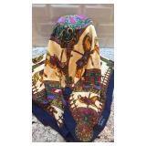 Hermes Paris Silk Scarf with Carousel Horse Design, 33 x 33 Inch