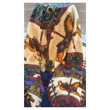 Hermes Paris Silk Scarf with Carousel Horse Design, 33 x 33 Inch