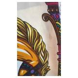 Hermes Paris Silk Scarf with Carousel Horse Design, 33 x 33 Inch