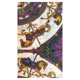 Hermes Paris Silk Scarf with Carousel Horse Design, 33 x 33 Inch