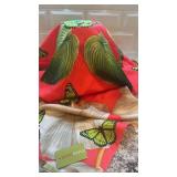 Echo Design Monarchs and Anemones 36x35 Silk Scarf with Tag