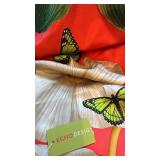 Echo Design Monarchs and Anemones 36x35 Silk Scarf with Tag