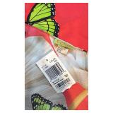 Echo Design Monarchs and Anemones 36x35 Silk Scarf with Tag