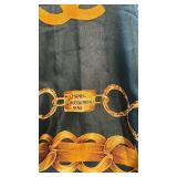 Chanel Paris Gold Chain Print Scarf 35 x 34 Inches