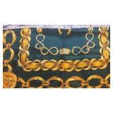 Chanel Paris Gold Chain Print Scarf 35 x 34 Inches