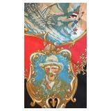 Vintage Kemtrade Holland Amsterdam Scarf with Ships and Van Gogh Motif 30.5x30 in