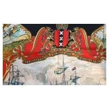 Vintage Kemtrade Holland Amsterdam Scarf with Ships and Van Gogh Motif 30.5x30 in