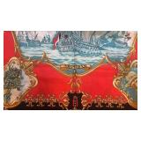 Vintage Kemtrade Holland Amsterdam Scarf with Ships and Van Gogh Motif 30.5x30 in