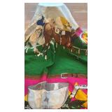 Derby Day Silk Scarf 34 x 35 Racing Horses Equestrian Print