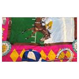 Derby Day Silk Scarf 34 x 35 Racing Horses Equestrian Print