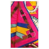 Derby Day Silk Scarf 34 x 35 Racing Horses Equestrian Print