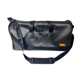 Stitch ID Black Duffel Bag with Horse Logo and Shoulder Strap