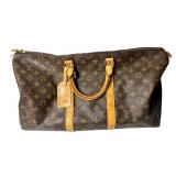Louis Vuitton Monogram Canvas Keepall Bag 20x12x9 Inch