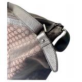 Gucci Large Weekender Bag with Monogram Canvas and Leather Trim