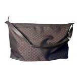 Gucci Large Weekender Bag with Monogram Canvas and Leather Trim