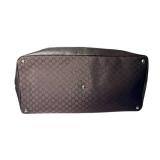 Gucci Large Weekender Bag with Monogram Canvas and Leather Trim