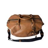 Brown Leather Coach Duffel Bag with Shoulder Strap