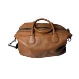 Brown Leather Coach Duffel Bag with Shoulder Strap
