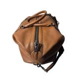 Brown Leather Coach Duffel Bag with Shoulder Strap