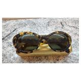 DKNY Tortoiseshell Cat Eye Sunglasses with Gold Case